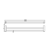 Zen Ss316L Double Nero Towel Rail 600Mm - Graphite
